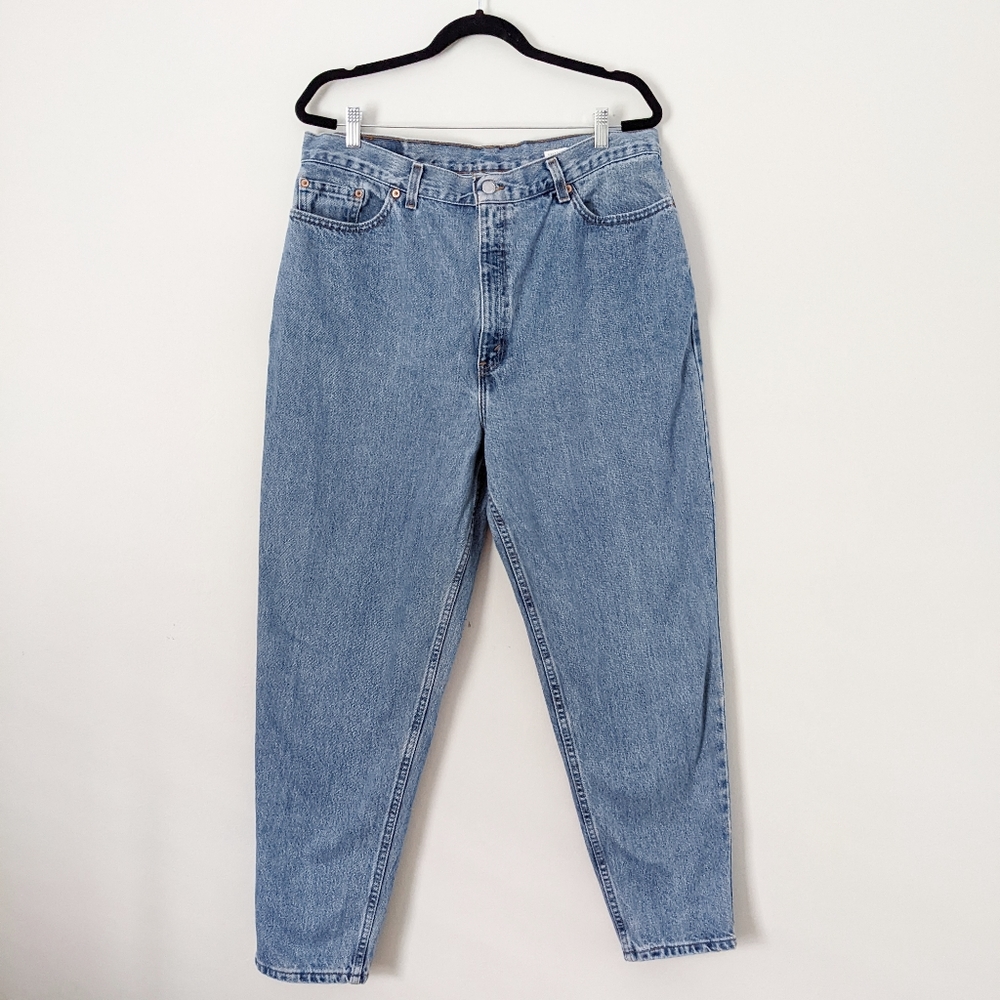 Vintage Y2K Levis 550 Medium Wash High Waist Tapered Mom Jeans Womens Sz 16/18